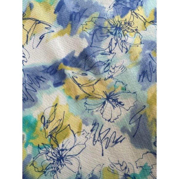 Vintage Y2K Pastel Floral Mesh Top Lettuce Hem Fairycore Baby Tee size Medium - Picture 5 of 7